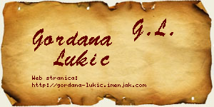 Gordana Lukić vizit kartica